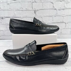 Martin Dingman Penny Loafers Driving Moc Mens Size 8.5 Black Sheep Skin Brazil
